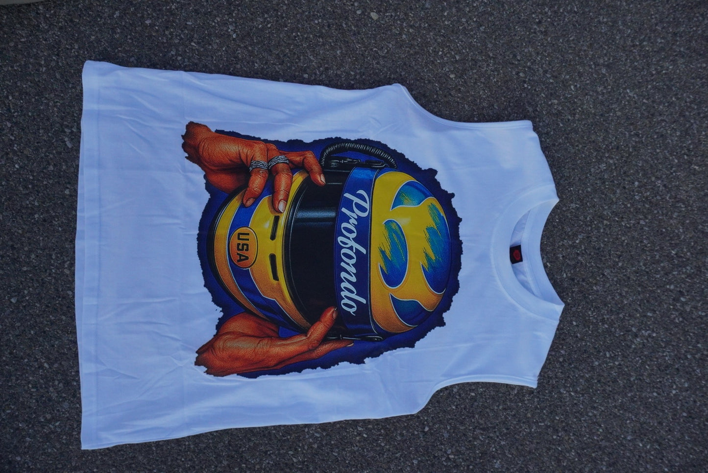 Profondo Racing Helmet Tank Top – Bleu